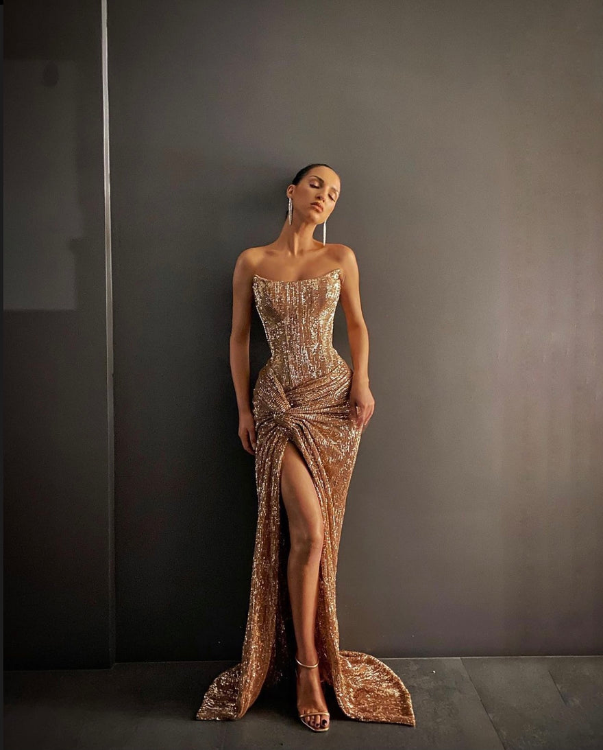 Lia Stublla - Chanel Gown - Rose Gold ...